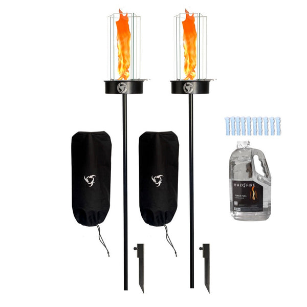 BIG Revo - 5 Hour Tiki Torch Burner Bundle (on ground stakes)