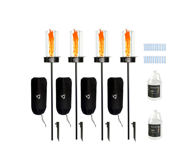 BIG Revo - 5 Hour Tiki Torch Burner Bundle (on ground stakes)