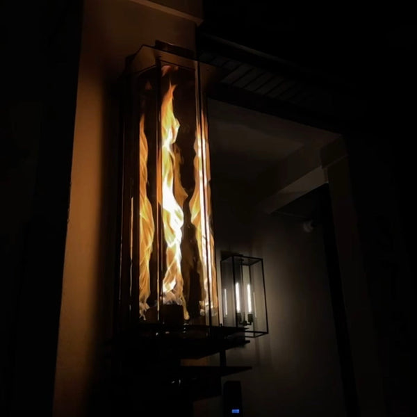 Torrent Wall Mount Torch - Architectural Vortex Fire Luminary - Electronic Ignition - Includes Transformer and Wifi Smart Switch